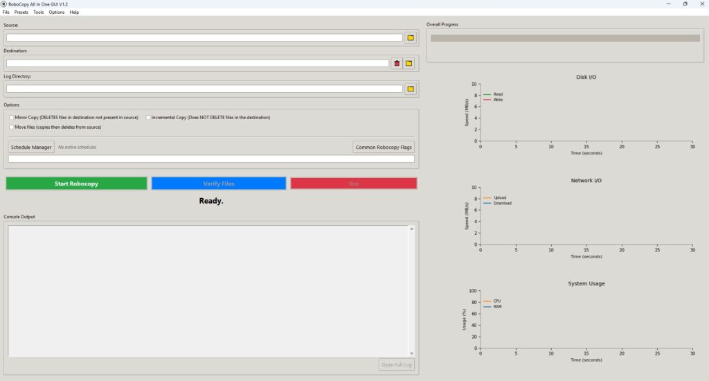 RoboCopyGui screenshot